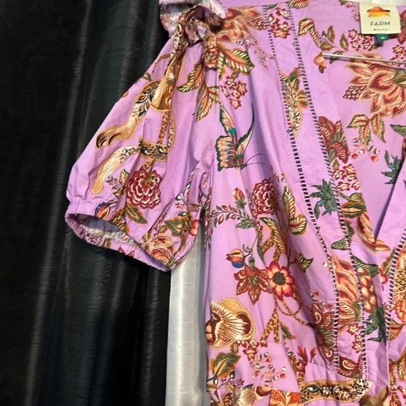 FARM Rio Purple Ruffled Wrap Jumpsuit - Picture 5 of 12